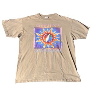 Grateful Dead Sunshine Daydream Vintage Anvil Graphic T-Shirt Tan Mens Large L